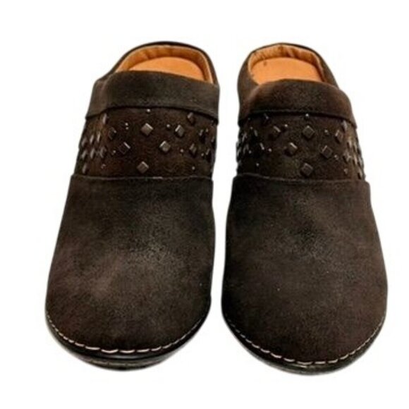 Söfft Studded Suede Mules Womens 10M Brown Studded Grunge Retro 90s 70s Y2k - Picture 3 of 11
